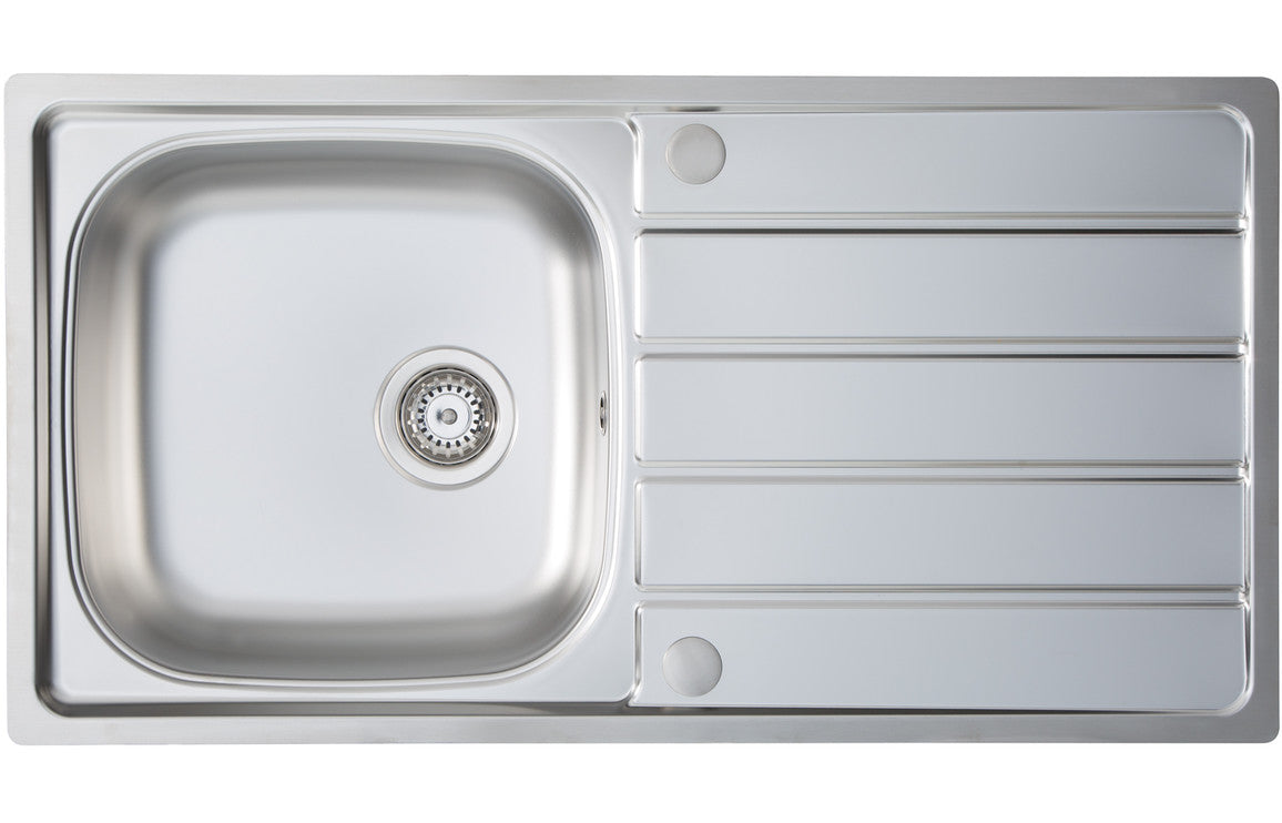 BSC Single Bowl Kitchen Sink - 965x500mm Inset Sink - St/Steel