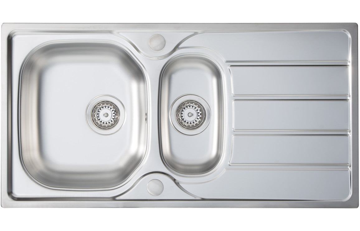 BSC Bowl and Half - 965x500mm Inset Sink - St/Steel