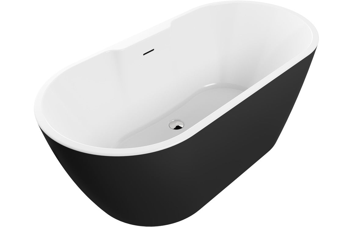 Newcastle Free Standing 1655x745x580mm 0TH Bath - Black