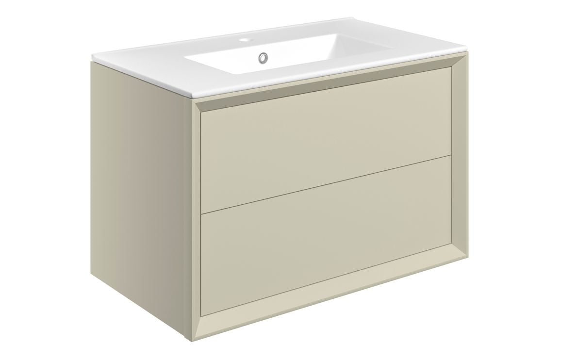 Touch Wall Hung 2 Drawer Basin Unit & Basin