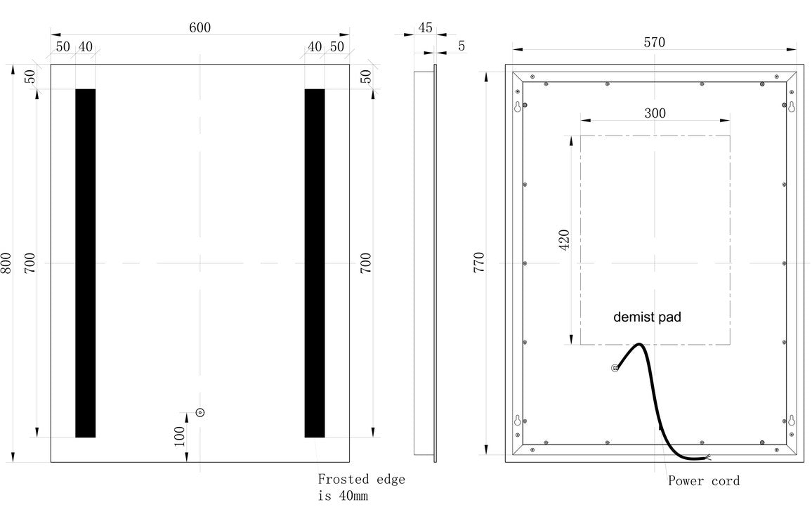 Modena Rectangle Front-Lit LED Mirror