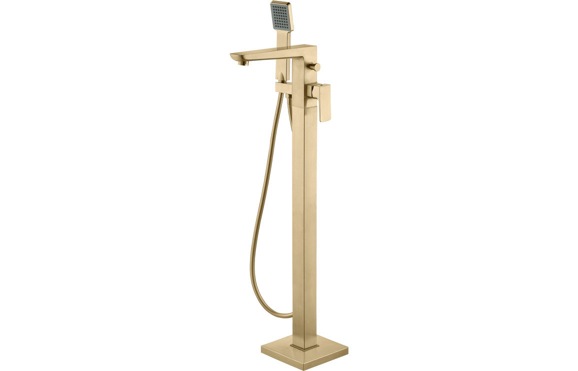 Linview Floor Standing Bath/Shower Mixer - Brushed Brass