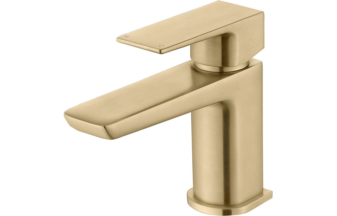 Linview Cloakroom Basin Mixer & Waste - Brushed Brass