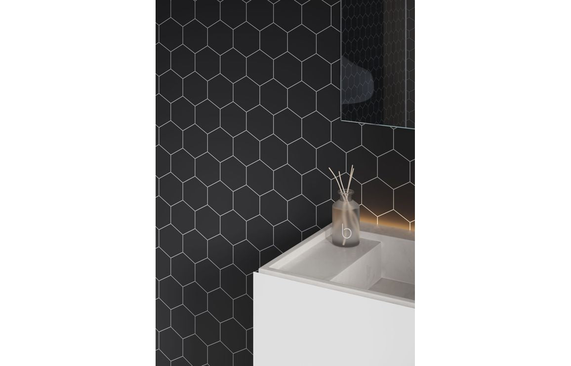 Fibo Urban - Black Silk (Hexagonal) Waterproof Wall Panel