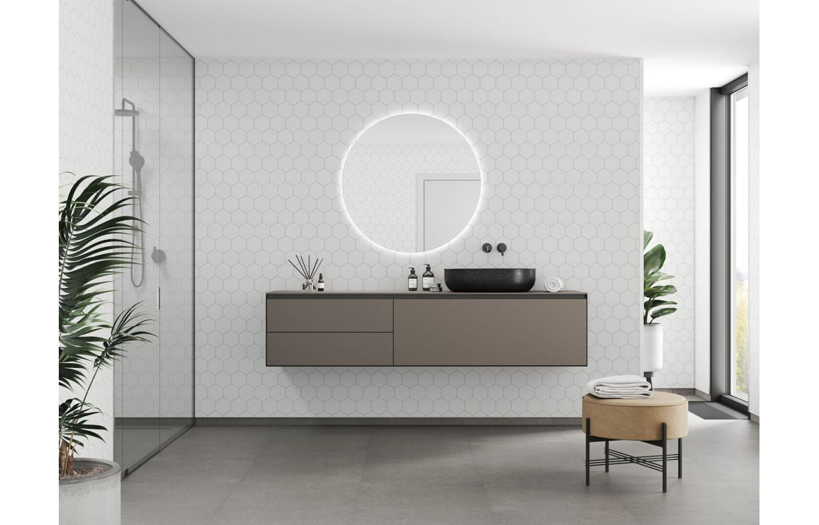 Fibo Urban - White Silk (Hexagonal) Waterproof Wall Panel