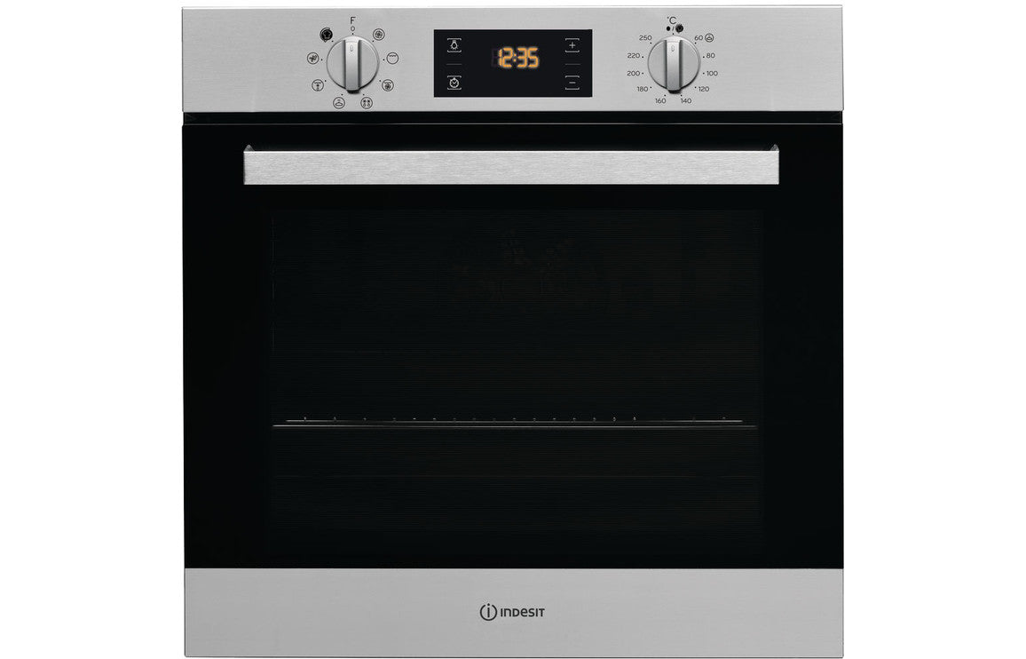 Indesit Single Electric Oven - Chrome, Black or White