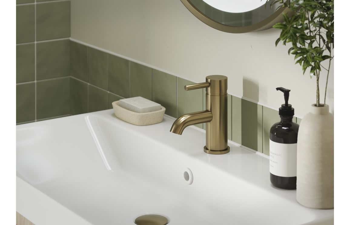 Pescara Basin Mixer & Waste - Brushed Bronze
