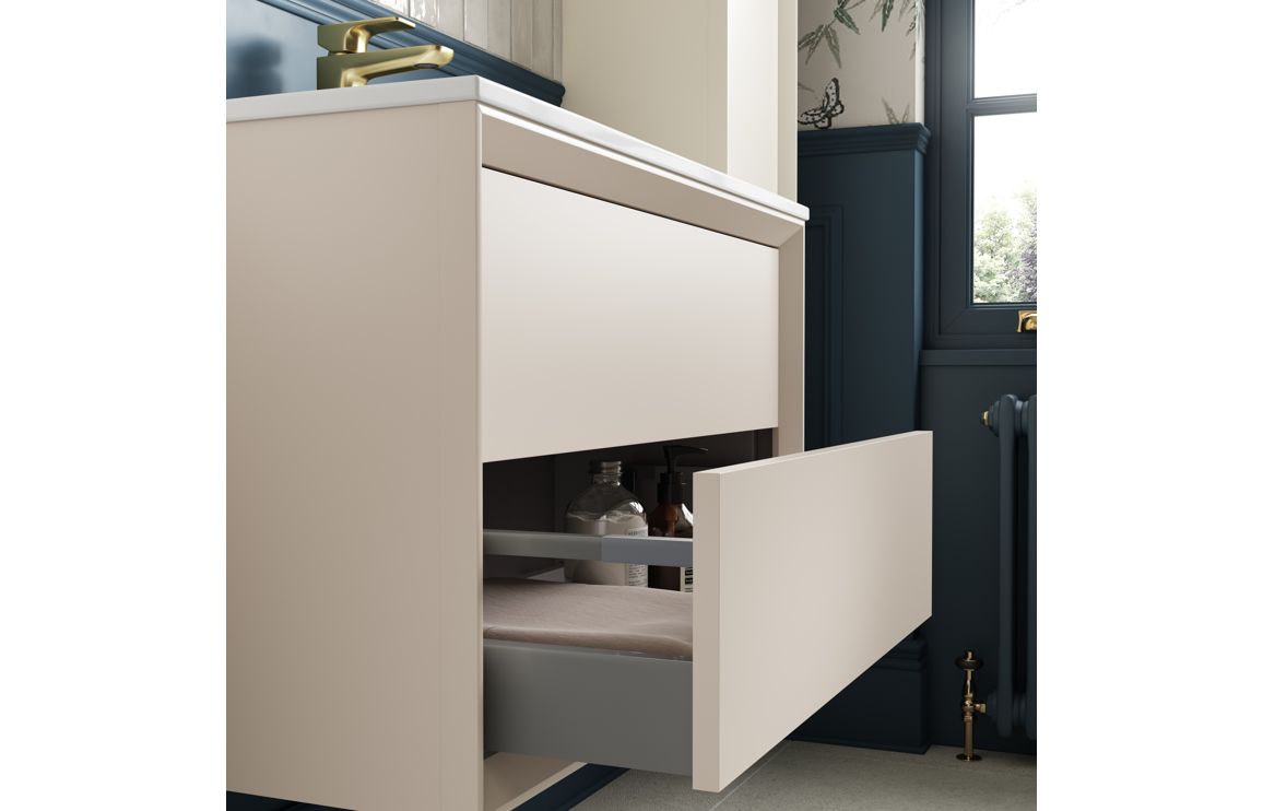 Touch Wall Hung 2 Drawer Basin Unit & Basin