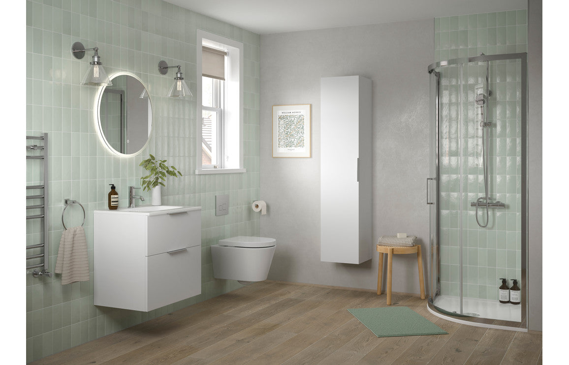 Holyrood 610mm Wall Hung 2 Drawer Basin Unit & Basin
