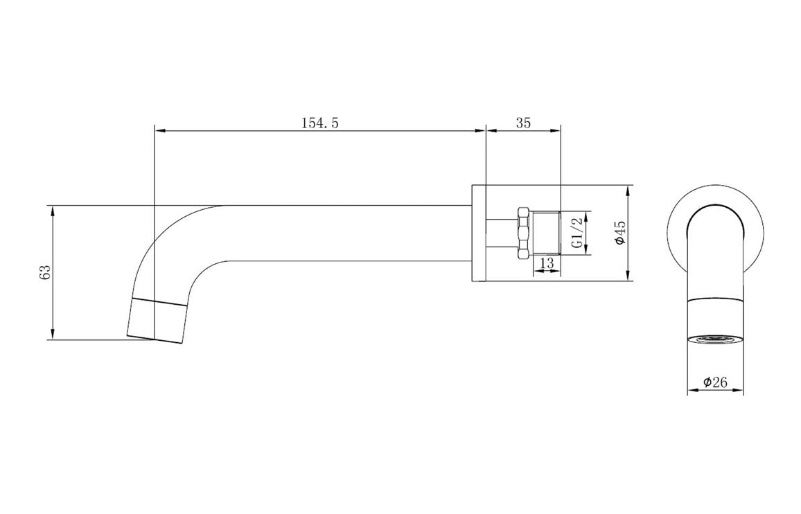 Pescara Wall Mounted Basin Mixer - Brushed Bronze
