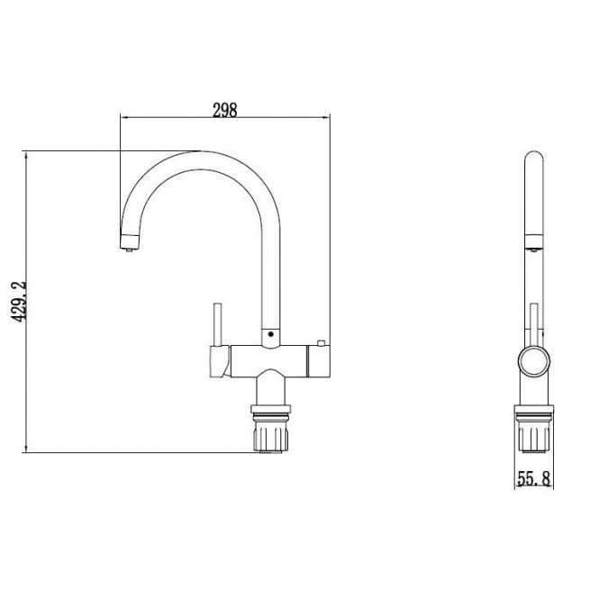 3-In-1 Instant Boiling Tap & Filter Chrome