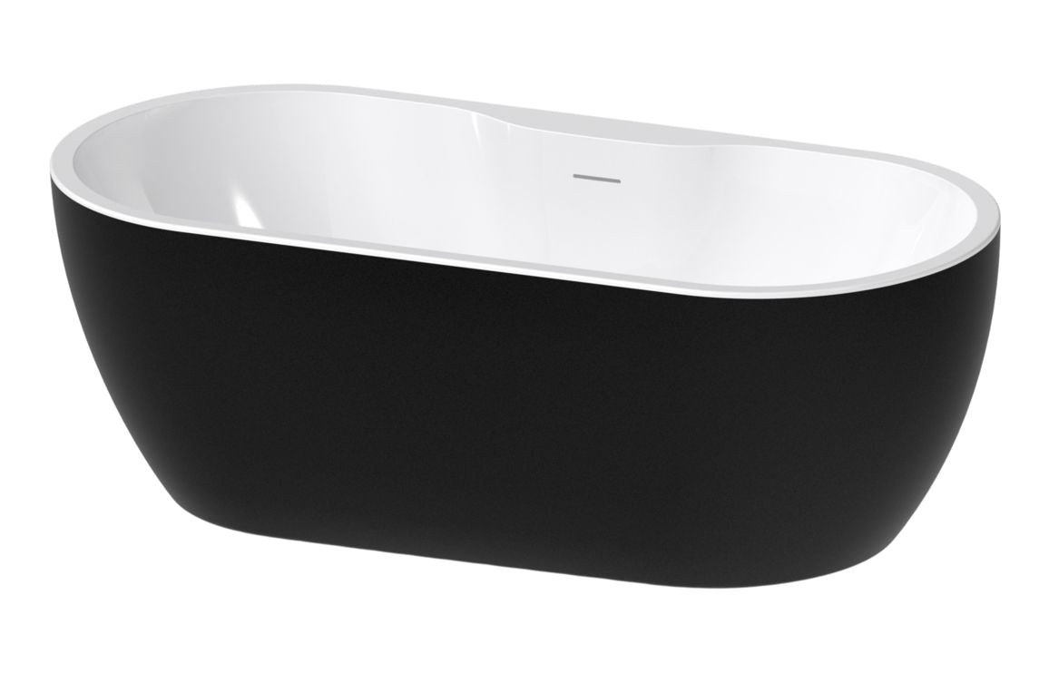 Gloss Black 1650mm Freestanding Bath