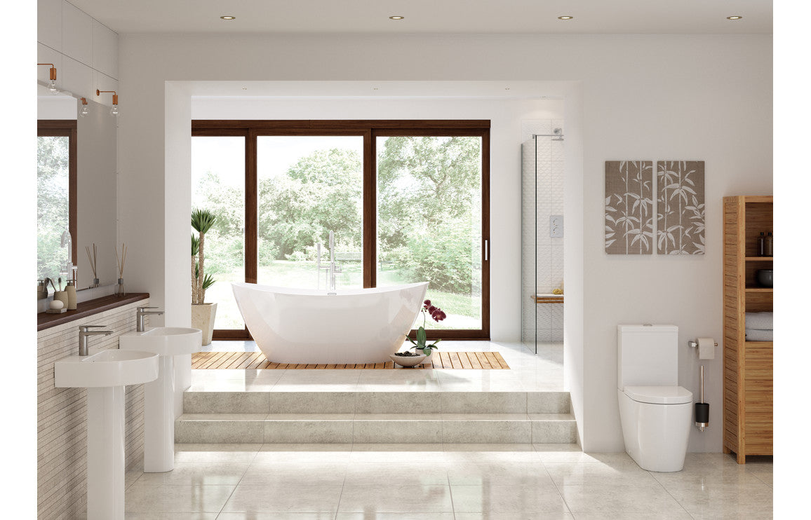 Cecilia Rimless Close Coupled Closed Back WC & Soft Close Seat