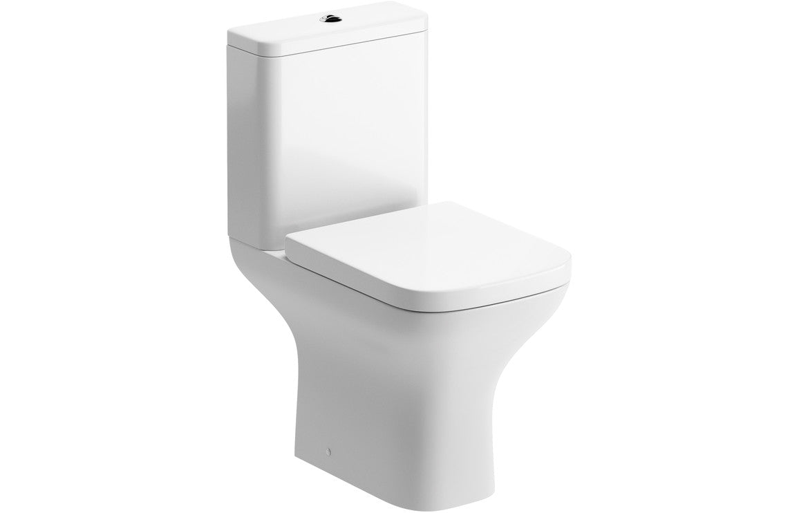 Cedarwood Close Coupled Open Back WC & Wrapover Soft Close Seat