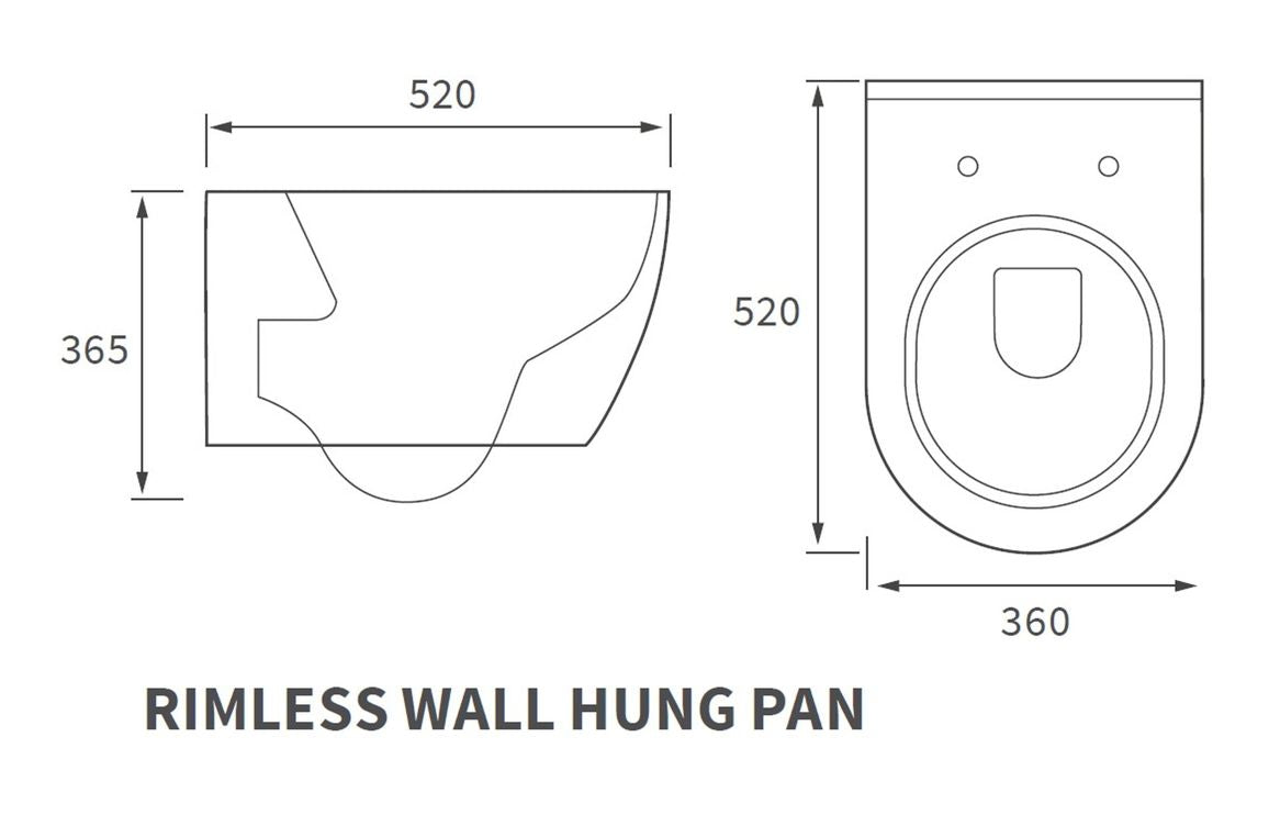 Cilantro Rimless Wall Hung WC & Soft Close Seat