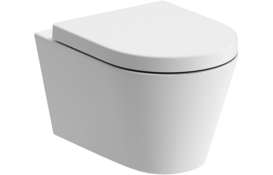 Cilantro Rimless Wall Hung WC & Soft Close Seat