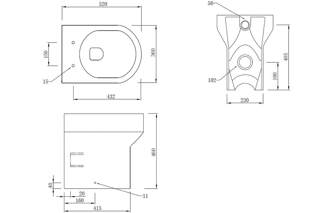 Aberlady Rimless Back To Wall WC & Soft Close Seat