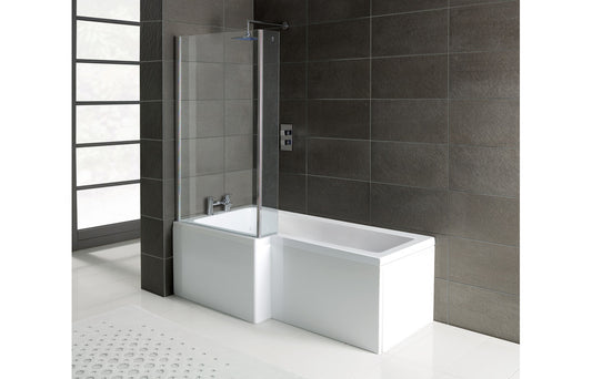 L-Shape Shower Bath, Panel & Screen