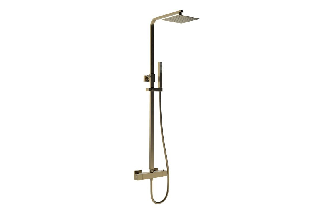 Square Thermostatic Bar Mixer - Brushed Bronze