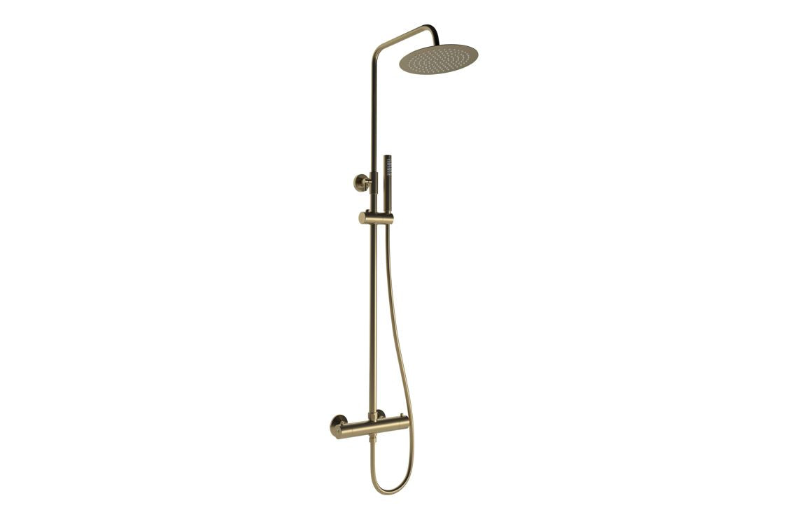 Round Thermostatic Bar Mixer - Brushed Bronze