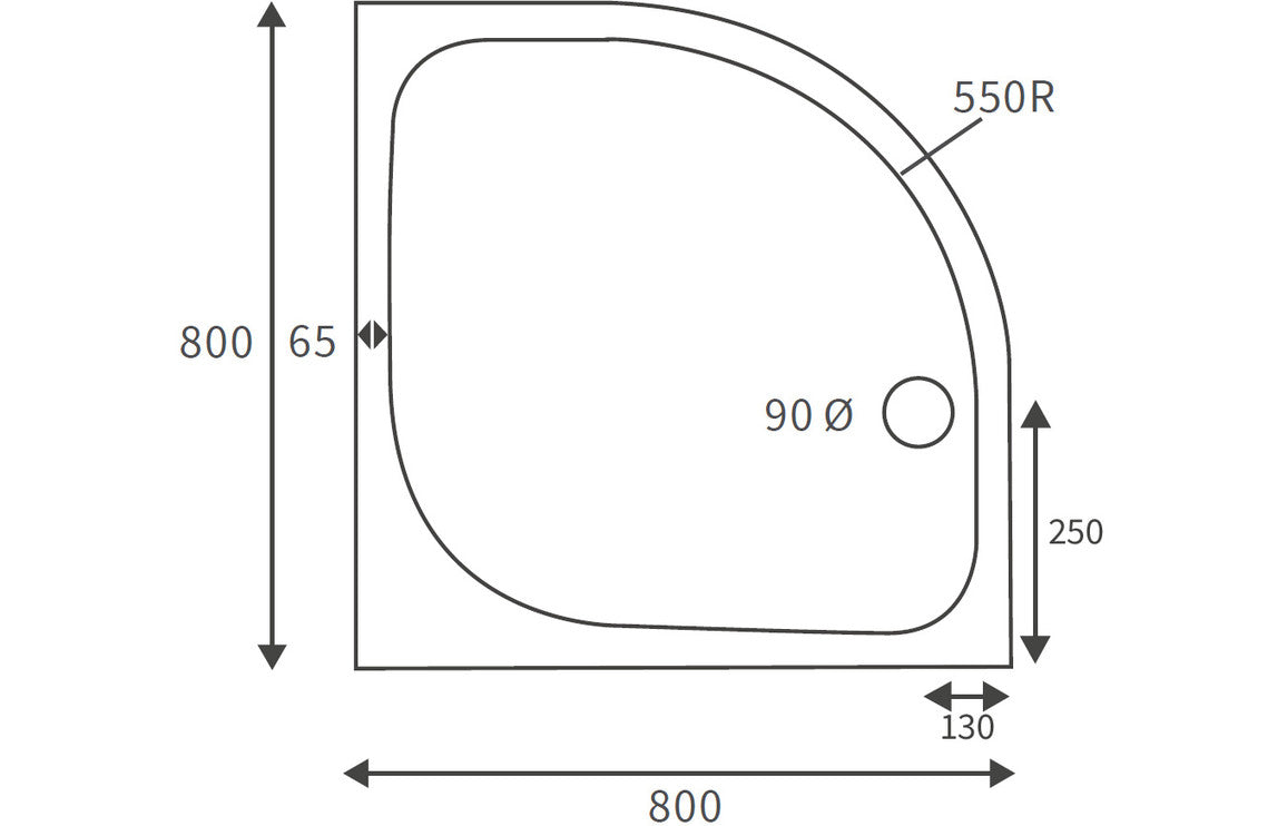 45mm Low Profile Quadrant Tray & Waste