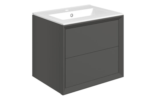 Touch Wall Hung 2 Drawer Basin Unit & Basin