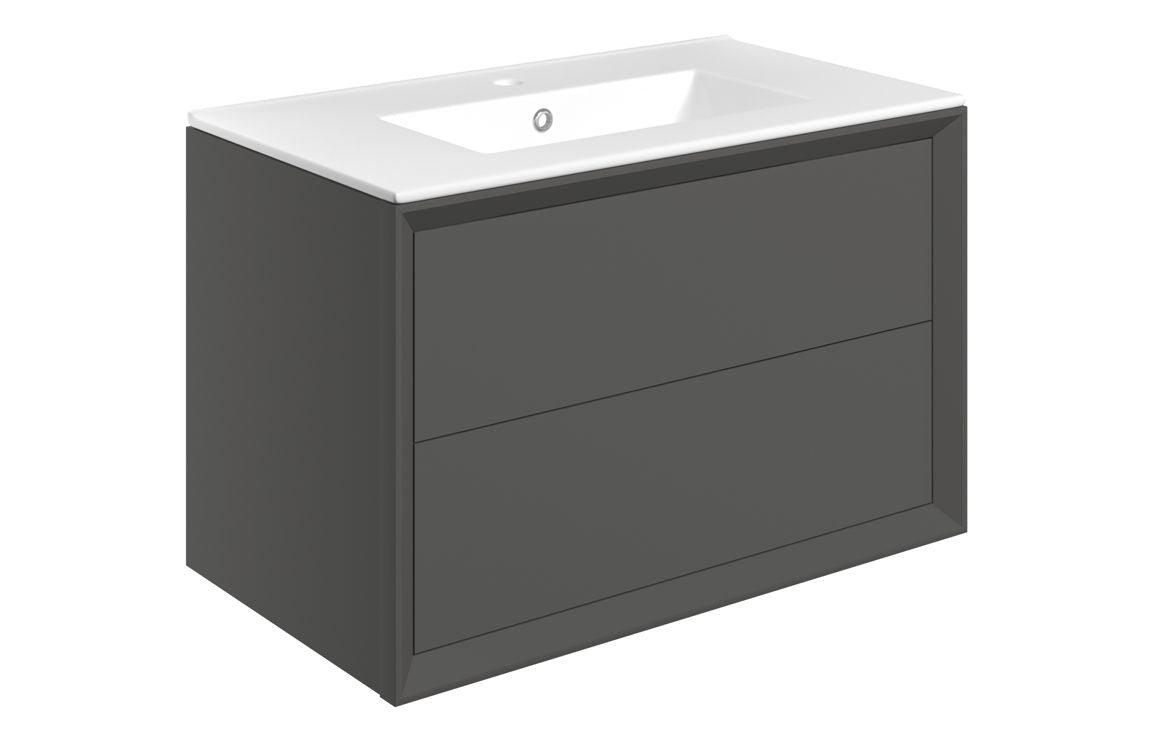 Touch Wall Hung 2 Drawer Basin Unit & Basin