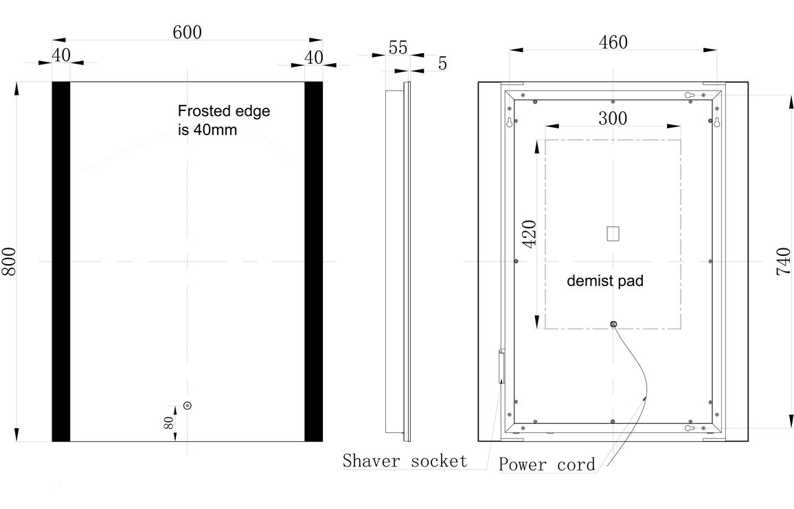 Cyra Rectangle Front-Lit LED Mirror