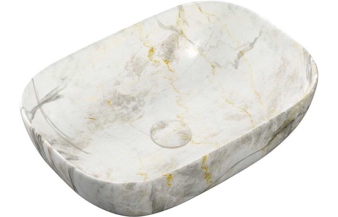 Berwick Ceramic Washbowl - White Marble Effect