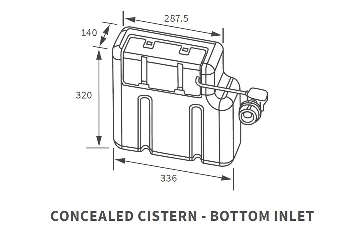 Concealed Cistern (Bottom Inlet) - Use with Back to wall toilets