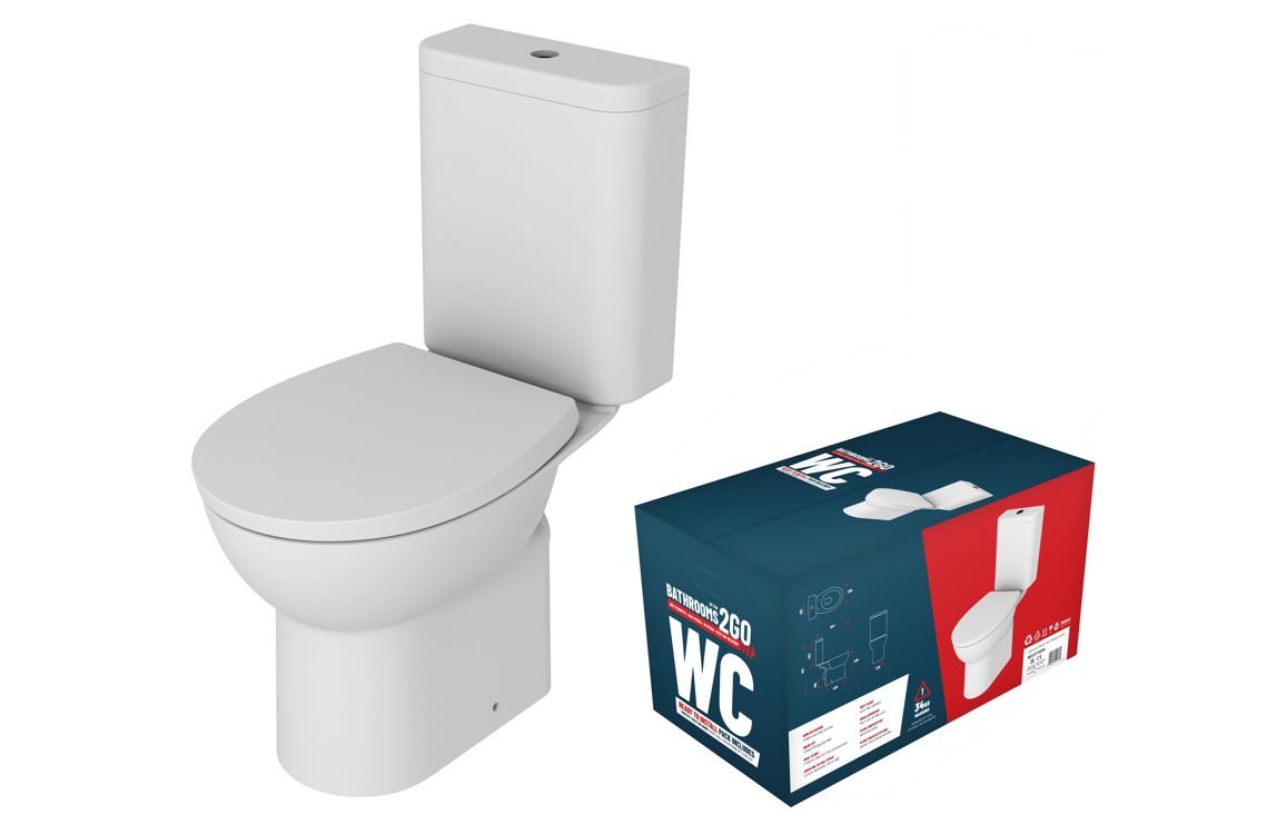 Bargain Close Coupled Rimless WC & Soft Close Seat