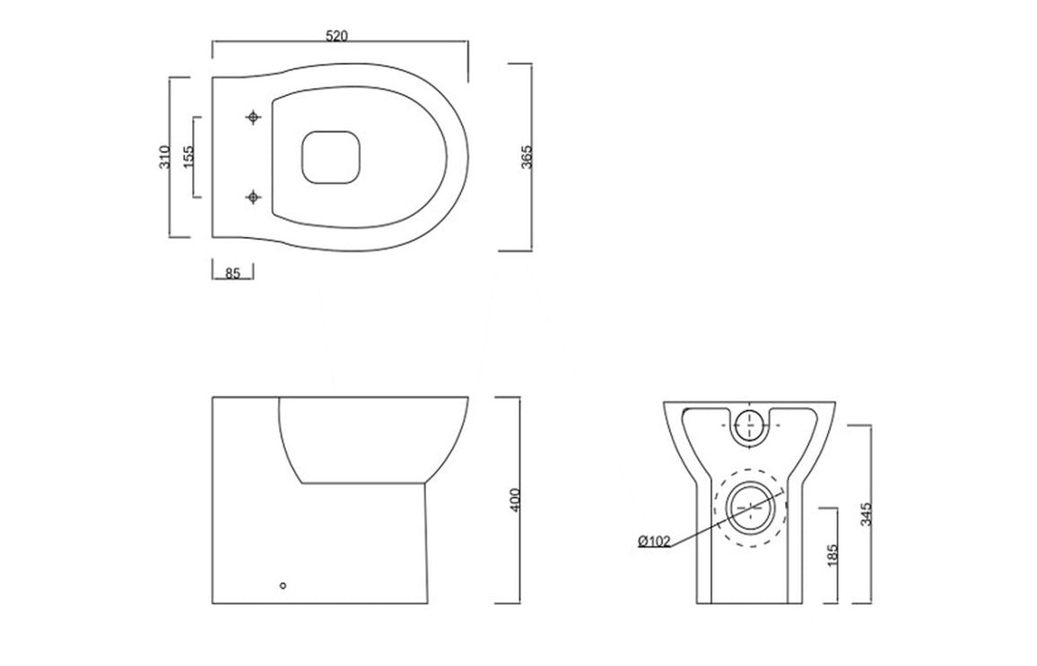 Bargain Rimless Back To Wall WC Toilet & Soft Close Seat