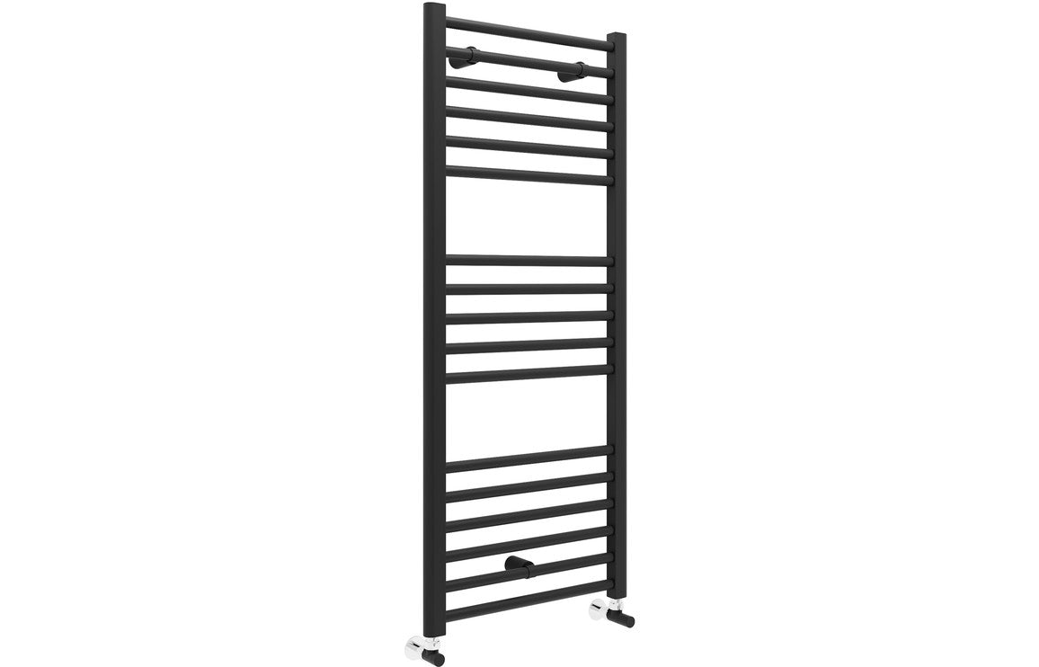 Straight 30mm Ladder Radiator - Matt Black