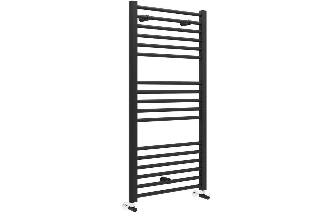 Straight 30mm Ladder Radiator - Matt Black