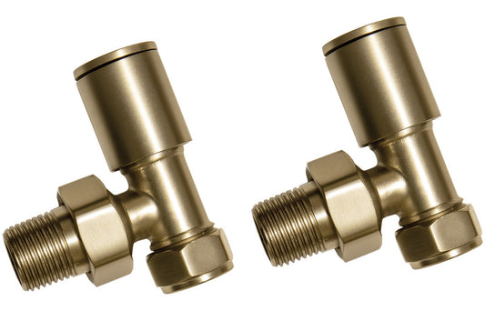 Manual Brushed Brass Radiator Valves - 3 valve types