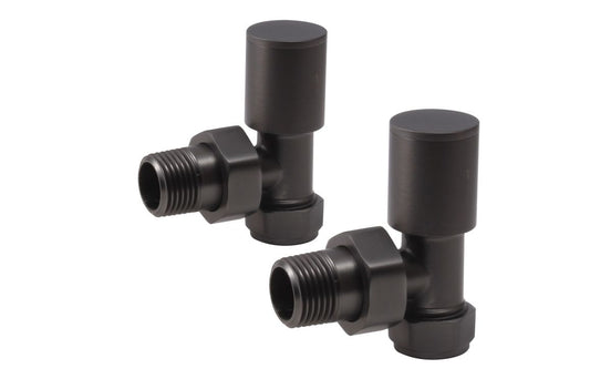 Manual Matt Black Radiator Valves - 3 valve types