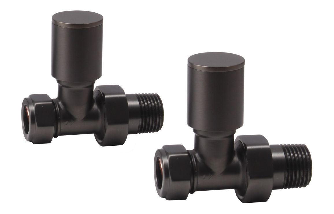 Manual Matt Black Radiator Valves - 3 valve types