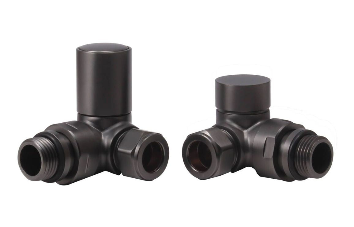 Manual Matt Black Radiator Valves - 3 valve types