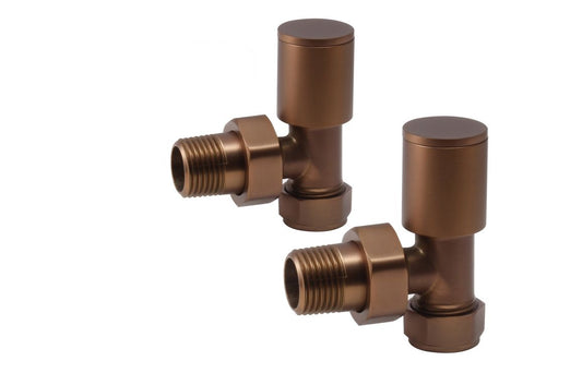 Manual Brushed Bronze Radiator Valves - 3 valve types