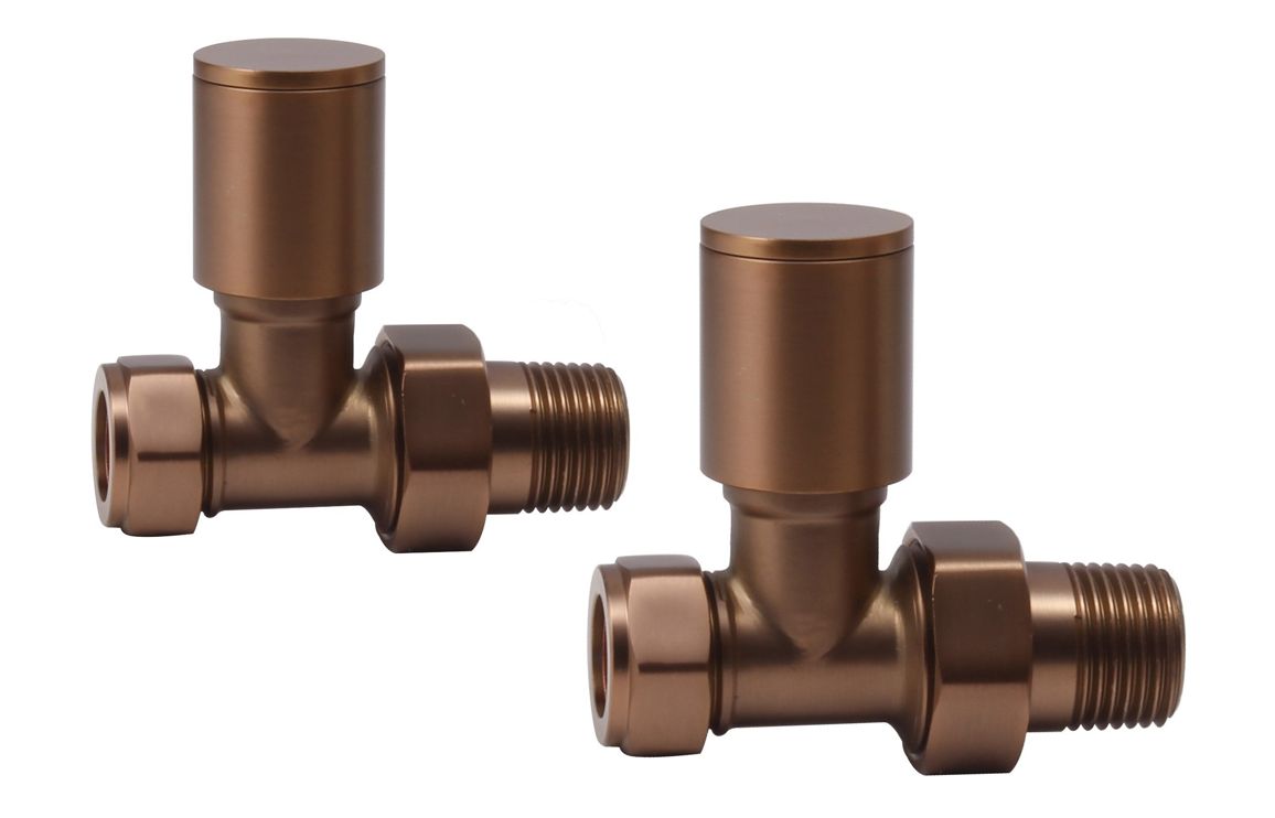 Manual Brushed Bronze Radiator Valves - 3 valve types