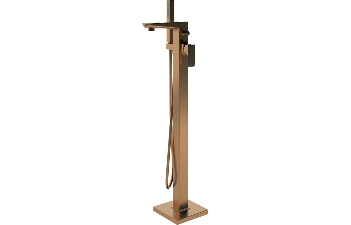 Linview Floor Standing Bath/Shower Mixer - Brushed Bronze