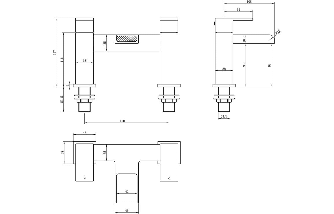 Brucefield Bath Filler