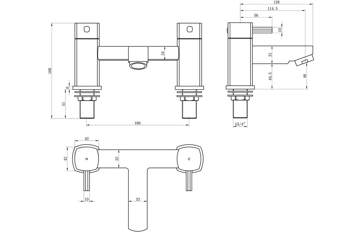 Bankton Bath Filler - Chrome