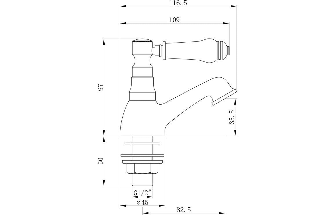 Millom Basin Pillar Taps - Chrome