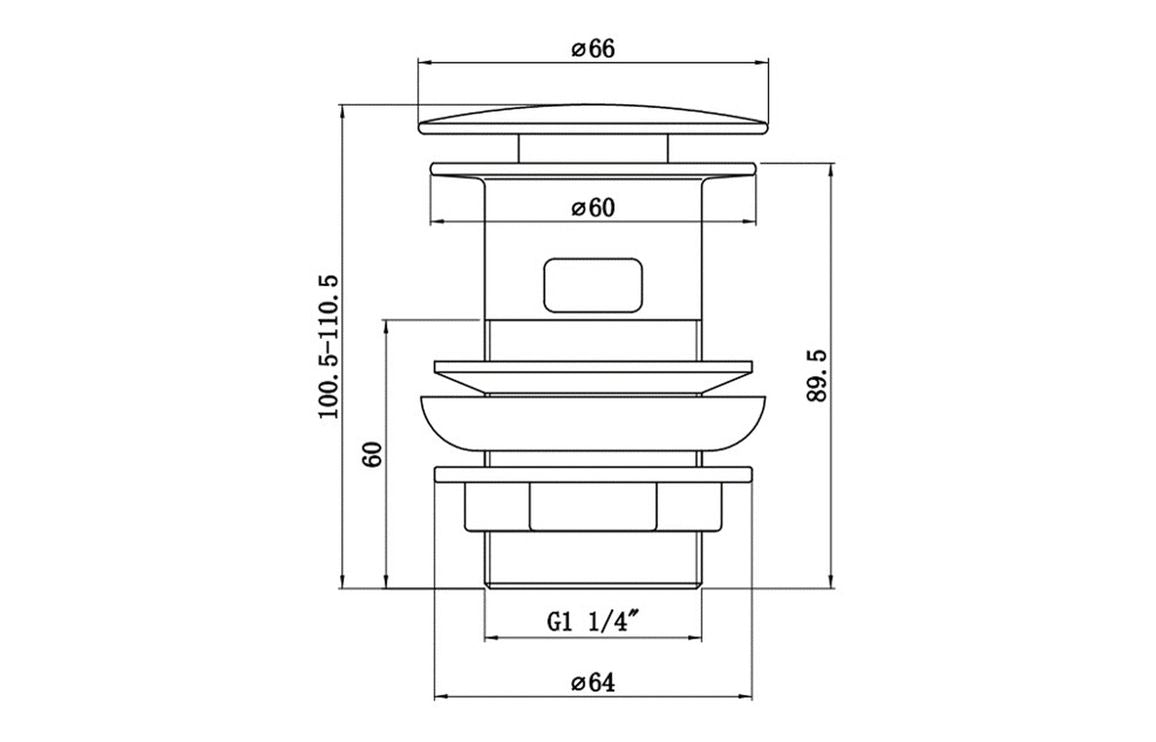 Slotted Mushroom Basin Waste (1 1/4") - Matt Black