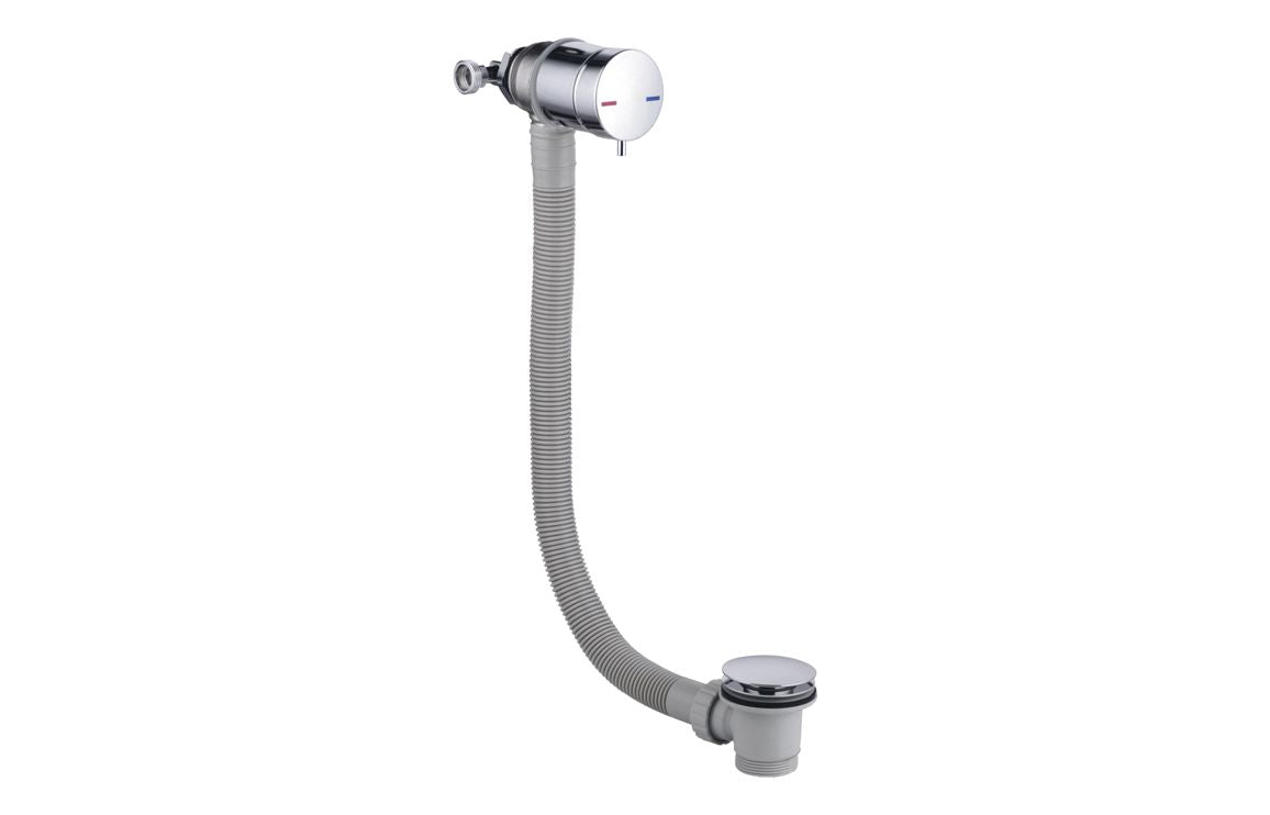 Bath Overflow Filler w/Integrated Valve - Chrome