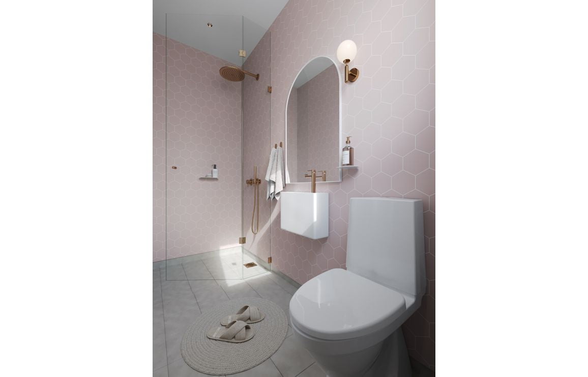 Fibo Urban - Dusky Pink (Hexagonal) Waterproof Wall Panel