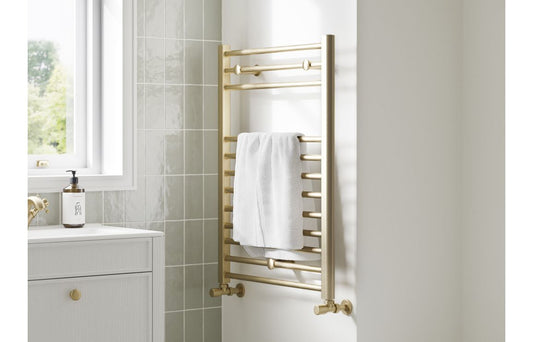 Straight 30mm Ladder Radiator - Brushed Brass