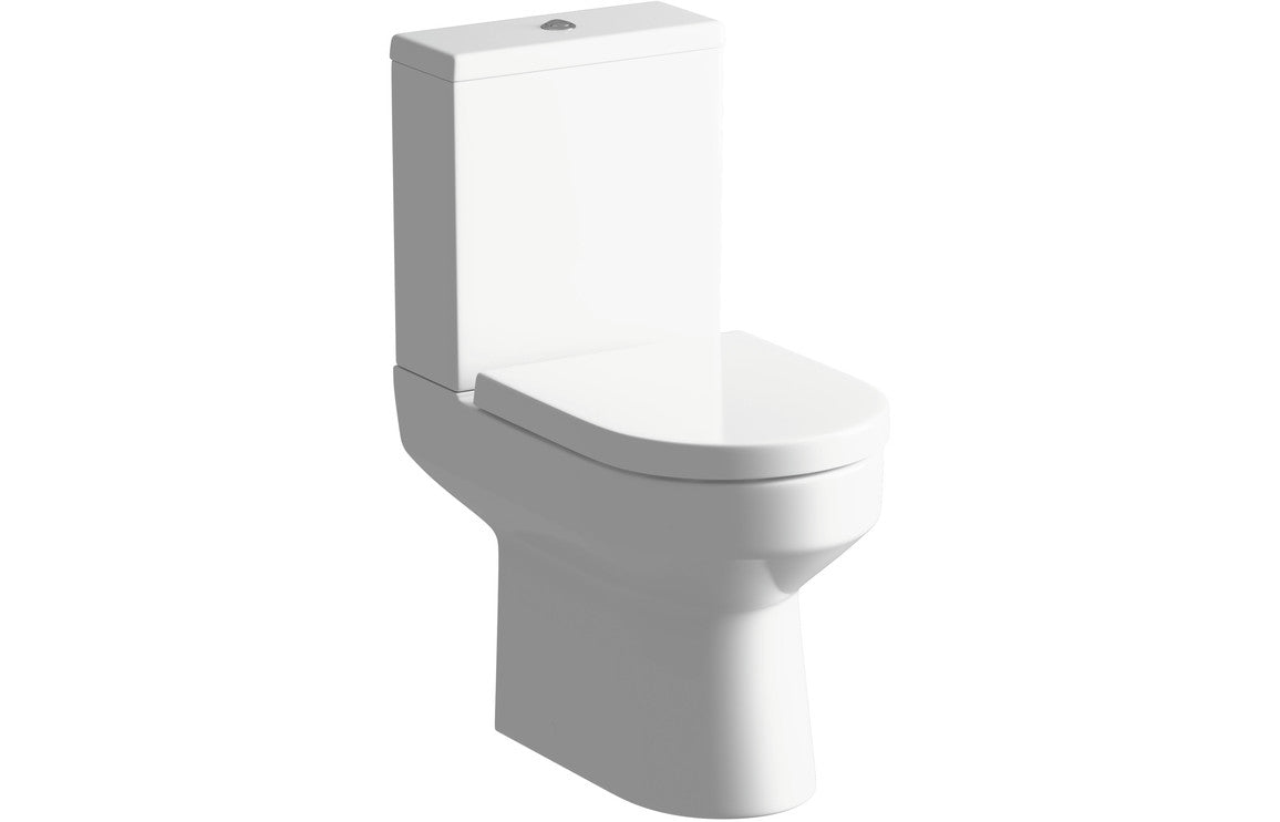 Aberlady Rimless Close Coupled Toilet with Soft Close Seat - Open Back