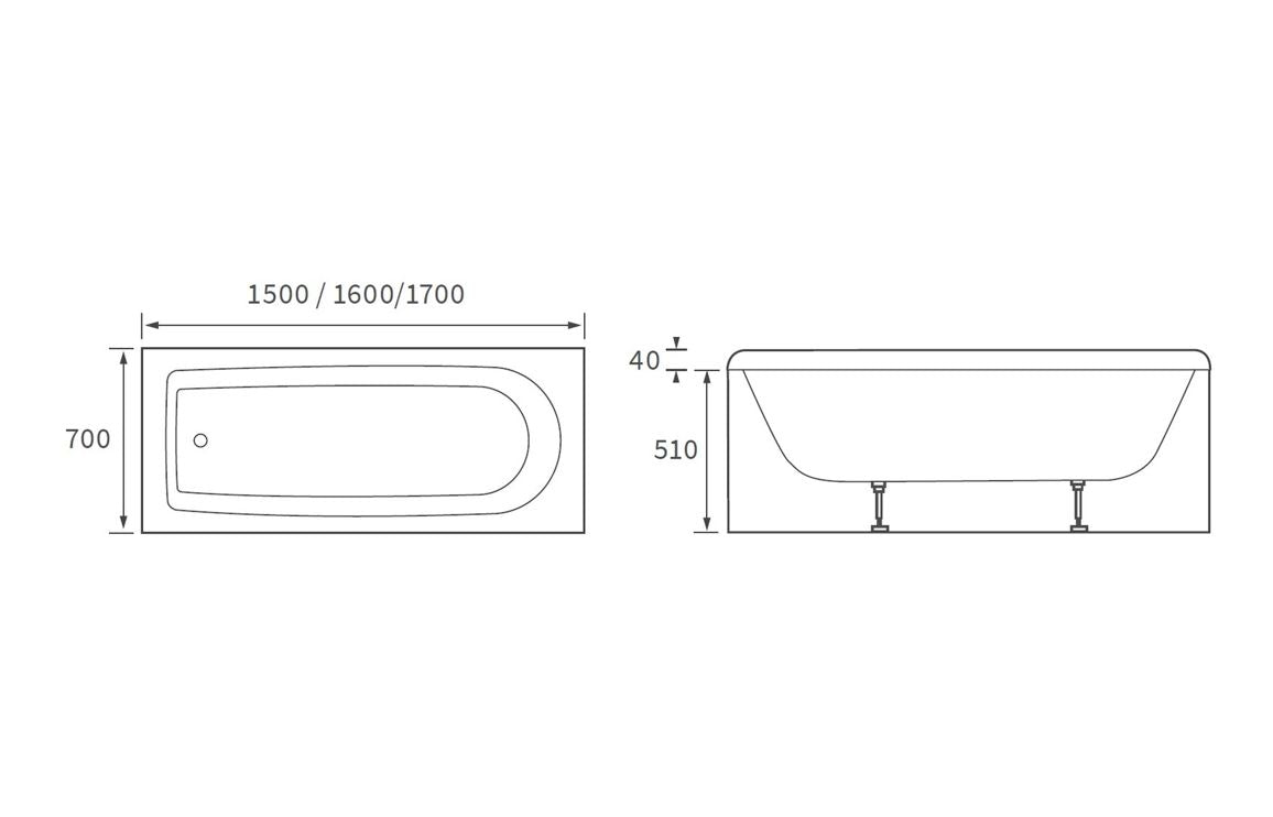 Round Single End 0TH Bath w/Legs